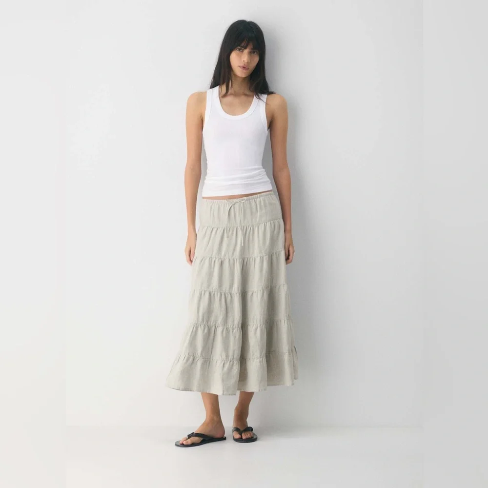 NWOTS Wilfred Bouquet Linen Maxi Skirt Sz M - Picture 13 of 14